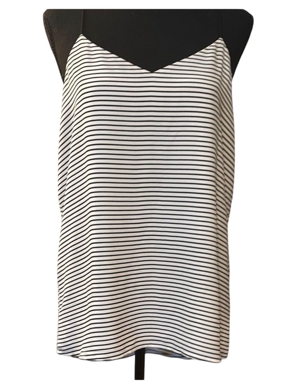 Express Black and White Striped V-Neck Cami size Med